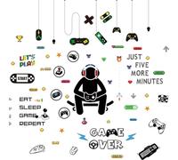 6 Pcs Gaming Wall Stickers, Game Controller Self Adhesive Wallpaper, Ideal Boys Bedroom Accessories, Personalised Stickers for Kids Room Decoration