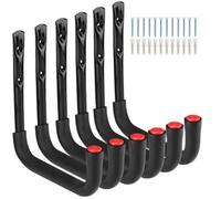 6 Pcs Garage Hooks, 25Cm Utility Ladder Hooks, Garage Storage Tool Hooks, Heavy Duty Wall Mounts Hanger For Bike