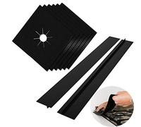 6 Pcs Gas Hob Range Protectors, MSDADA Reusable Gas Hob Covers Stove Burner Covers with 2 Pcs Stove Counter Gap Cover, Non-Stick Stove Top Protectors Heat-Resistant Stove Burner Liner Cover