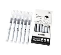 6 Pcs Gel Pen Set Straight Liquid Smooth Writing 0.5mm Black Inks Inks Journaling for School Neutral Black Set Quick-Drying Writing