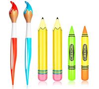 6 Pcs Giant Inflatable Paint Brush Crayon Pencil Set Large Blow Up Pencil Colored Crayon Art Paint Brushes Balloon Prop Kit for Back to School Classroom Events and Birthday Party Decorations