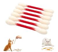 6 pcs Giant Qtip Cat Toy,Cotton Swabs Cat Toys with Catnip, Durable Dental Teething Ropes, Big Interactive Felt Kitty Kicker Play Lover Gift Accessories (Red)