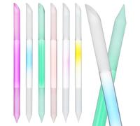 6 Pcs Glass Cuticle Pusher, Dual Ended Cuticle Pusher, Crystal Angled Cuticles Manicure Stick, Multi Color Nail Cuticles Trimmer Remover Tool(Transparent+Frosted)