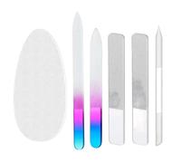 6 Pcs Glass Nail File Set Glass Nail Buffer Manicure Pedicure Care Kit Nano Finger Foot Scrubber Foot Callus Remover Callus Shaver