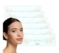 6 Pcs Glitter Freckles Face Tattoo, Cute Gold Glitter Freckles Tattoo, Temporary Sparkle Freckles, Sparkle Star Face Stickers Freckle Tattoo for Women Girls Dancer and Costume Party Makeup Accessory