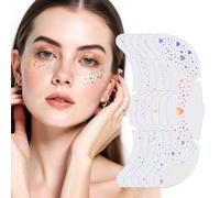 6 PCS Glitter Freckles Face Tattoo, Gold Glitter Fake Freckles, Sparkle Makeup Freck Faux Patches, Freckle Face Glitter Sticker for Women, Freckle Makeup Accessories for Make up Festival Christmas