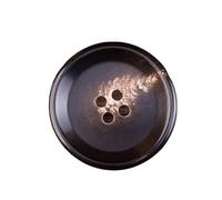 6 Pcs Glossy Genuine Horn Buttons in Black and Dark Brown 15mm-25mm
