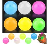 6 Pcs Glow in the Dark Sensory Balls, Upgraded Glowing Sticky Balls Stick to The Ceiling, Night Stress Balls for Adults, Stress And Anxiety Relief, Cool Stuff & Party Favors for Adults