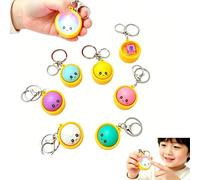 6 Pcs Glowing Dumpling Keychain, Mini Dumpling Squishies Stress Relief Fidget Clicker Keychain, Anxiety Relief & Focus Boost Quiet Toys for Adults at Work, Travel, Home
