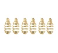 6 pcs Golden Spring Handle for Wood Stoves Bbq Grills Fireplace Doors | High Temperature Resistant Steel, Polished Spiral Design, Easy Wipe-Clean Surface for Home Repairs and Grilling