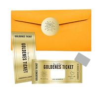 6 PCS Golden Ticket Scratch with Envelopes Scratch Card Reveal Birthday Gift Surprise Scratch Card Reveal Golden Ticket Scratch Off Scratch Reveal Surprise Tickets