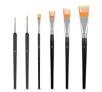 6 Pcs Grainer Brush Set, 4 Flat Comb Paint Brush Comb and 2 Fine Paint Brushes, Durable and Ergonomic Beginners and Artist Brushes Set Suitable for Watercolor, Acrylic, and Oil Paints