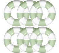 6 Pcs Green Stripe Inflatable Pool Float Tube 30 Inch Swimming Ring Inflatable Tube Pool Float Swim Floaties Funny Water Floats Toys for Adults Beach Party Supplies
