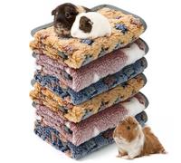 6 Pcs Guinea Pig Blankets, 12 x 12In Fleece Small Animal Bedding, Reusable Guinea Pig Cage Liners Pet Pee Pad Sleep Mat Pad Cover for Hamster Chinchilla Ferret (Moon Star Pattern)