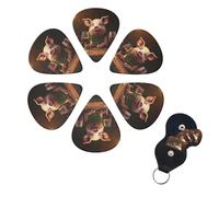 6 Pcs Guitar Picks Animal and Red Wine Guitar Pick Set Double-sided Personalized Bass Pick Plectrums with Organizer Storage Box Ukulele Picks Ukulele Accessories for Men Women