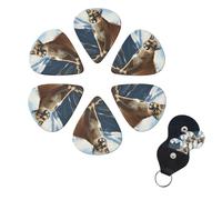 6 Pcs Guitar Picks Animal Mountain Lion Guitar Pick Set Double-sided Personalized Bass Pick Plectrums with Organizer Storage Box Ukulele Picks Ukulele Accessories for Men Women