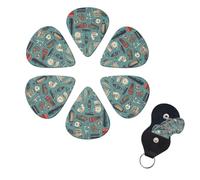 6 Pcs Guitar Picks Barber Shop Guitar Pick Set Double-sided Personalized Bass Pick Plectrums with Organizer Storage Box Ukulele Picks Ukulele Accessories for Men Women