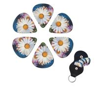 6 Pcs Guitar Picks Barberton Daisy Guitar Pick Set Double-sided Personalized Bass Pick Plectrums with Organizer Storage Box Ukulele Picks Ukulele Accessories for Men Women