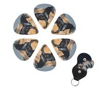 6 Pcs Guitar Picks Black Arabian Horse Guitar Pick Set Double-sided Personalized Bass Pick Plectrums with Organizer Storage Box Ukulele Picks Ukulele Accessories for Men Women