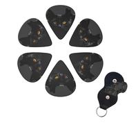 6 Pcs Guitar Picks Black cats eyes Guitar Pick Set Double-sided Personalized Bass Pick Plectrums with Organizer Storage Box Ukulele Picks Ukulele Accessories for Men Women