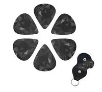 6 Pcs Guitar Picks Black geometric Guitar Pick Set Double-sided Personalized Bass Pick Plectrums with Organizer Storage Box Ukulele Picks Ukulele Accessories for Men Women
