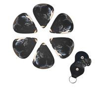 6 Pcs Guitar Picks Black Pug Dog Puppy Guitar Pick Set Double-sided Personalized Bass Pick Plectrums with Organizer Storage Box Ukulele Picks Ukulele Accessories for Men Women