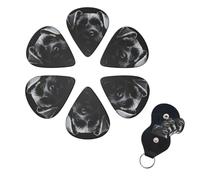 6 Pcs Guitar Picks Black Schnauzer Dog Guitar Pick Set Double-sided Personalized Bass Pick Plectrums with Organizer Storage Box Ukulele Picks Ukulele Accessories for Men Women