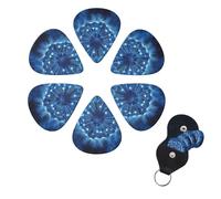 6 Pcs Guitar Picks Blue Dandelion Guitar Pick Set Double-sided Personalized Bass Pick Plectrums with Organizer Storage Box Ukulele Picks Ukulele Accessories for Men Women
