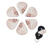 6 Pcs Guitar Picks Blush Guitar Pick Set Double-sided Personalized Bass Pick Plectrums with Organizer Storage Box Ukulele Picks Ukulele Accessories for Men Women