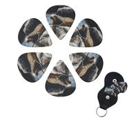 6 Pcs Guitar Picks Brown Seal on the Rock Guitar Pick Set Double-sided Personalized Bass Pick Plectrums with Organizer Storage Box Ukulele Picks Ukulele Accessories for Men Women