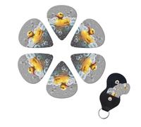 6 Pcs Guitar Picks Bubble Duck Guitar Pick Set Double-sided Personalized Bass Pick Plectrums with Organizer Storage Box Ukulele Picks Ukulele Accessories for Men Women
