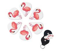 6 Pcs Guitar Picks Cartoon Flamingo Guitar Pick Set Double-sided Personalized Bass Pick Plectrums with Organizer Storage Box Ukulele Picks Ukulele Accessories for Men Women
