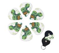 6 Pcs Guitar Picks Cartoon Turtle Pattern Guitar Pick Set Double-sided Personalized Bass Pick Plectrums with Organizer Storage Box Ukulele Picks Ukulele Accessories for Men Women