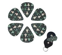 6 Pcs Guitar Picks Christmas tree pattern Guitar Pick Set Double-sided Personalized Bass Pick Plectrums with Organizer Storage Box Ukulele Picks Ukulele Accessories for Men Women