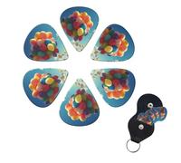 6 Pcs Guitar Picks Color Balloon Guitar Pick Set Double-sided Personalized Bass Pick Plectrums with Organizer Storage Box Ukulele Picks Ukulele Accessories for Men Women