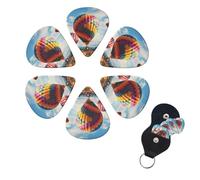 6 Pcs Guitar Picks Color Hot Air Balloon Guitar Pick Set Double-sided Personalized Bass Pick Plectrums with Organizer Storage Box Ukulele Picks Ukulele Accessories for Men Women