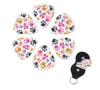 6 Pcs Guitar Picks Colorful Dog Paws Guitar Pick Set Double-sided Personalized Bass Pick Plectrums with Organizer Storage Box Ukulele Picks Ukulele Accessories for Men Women