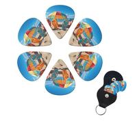 6 Pcs Guitar Picks Colorful Flip Flops Beach Ball Guitar Pick Set Double-sided Personalized Bass Pick Plectrums with Organizer Storage Box Ukulele Picks Ukulele Accessories for Men Women