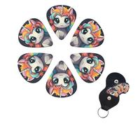 6 Pcs Guitar Picks Colorful Hairstyle Guitar Pick Set Double-sided Personalized Bass Pick Plectrums with Organizer Storage Box Ukulele Picks Ukulele Accessories for Men Women