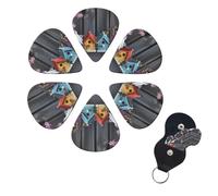 6 Pcs Guitar Picks Colorful Spring Birdhouses Guitar Pick Set Double-sided Personalized Bass Pick Plectrums with Organizer Storage Box Ukulele Picks Ukulele Accessories for Men Women