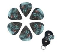 6 Pcs Guitar Picks Cool Dragon Guitar Pick Set Double-sided Personalized Bass Pick Plectrums with Organizer Storage Box Ukulele Picks Ukulele Accessories for Men Women