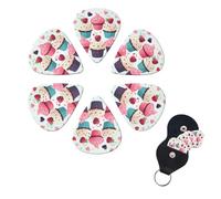 6 Pcs Guitar Picks Cupcake Candy Hearts Sweet Guitar Pick Set Double-sided Personalized Bass Pick Plectrums with Organizer Storage Box Ukulele Picks Ukulele Accessories for Men Women