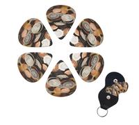 6 Pcs Guitar Picks Currency Coin Guitar Pick Set Double-sided Personalized Bass Pick Plectrums with Organizer Storage Box Ukulele Picks Ukulele Accessories for Men Women