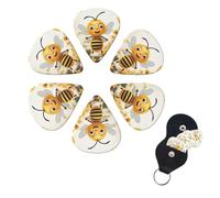 6 Pcs Guitar Picks Cute Bees Daisy Flower Guitar Pick Set Double-sided Personalized Bass Pick Plectrums with Organizer Storage Box Ukulele Picks Ukulele Accessories for Men Women