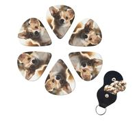 6 Pcs Guitar Picks Cute Chihuahua Guitar Pick Set Double-sided Personalized Bass Pick Plectrums with Organizer Storage Box Ukulele Picks Ukulele Accessories for Men Women