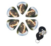 6 Pcs Guitar Picks Cute Funny Rabbit Guitar Pick Set Double-sided Personalized Bass Pick Plectrums with Organizer Storage Box Ukulele Picks Ukulele Accessories for Men Women