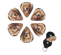 6 Pcs Guitar Picks Cute Golden Retriever Guitar Pick Set Double-sided Personalized Bass Pick Plectrums with Organizer Storage Box Ukulele Picks Ukulele Accessories for Men Women