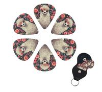 6 Pcs Guitar Picks Cute Llama Floral Guitar Pick Set Double-sided Personalized Bass Pick Plectrums with Organizer Storage Box Ukulele Picks Ukulele Accessories for Men Women