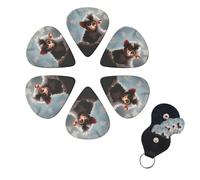 6 Pcs Guitar Picks cute monkey Guitar Pick Set Double-sided Personalized Bass Pick Plectrums with Organizer Storage Box Ukulele Picks Ukulele Accessories for Men Women