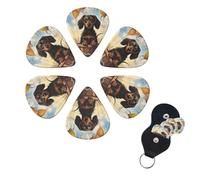6 Pcs Guitar Picks Dachshund Hot Air Balloon Guitar Pick Set Double-sided Personalized Bass Pick Plectrums with Organizer Storage Box Ukulele Picks Ukulele Accessories for Men Women